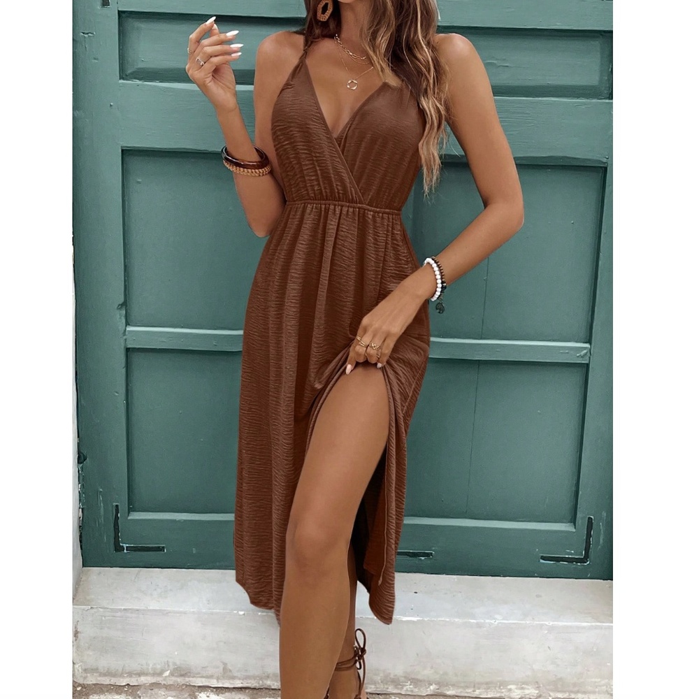 Shein Brown Midi Dress - 4/S